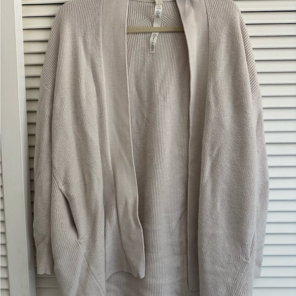 lululemon athletica Light Taupe Open-Front Cardigan